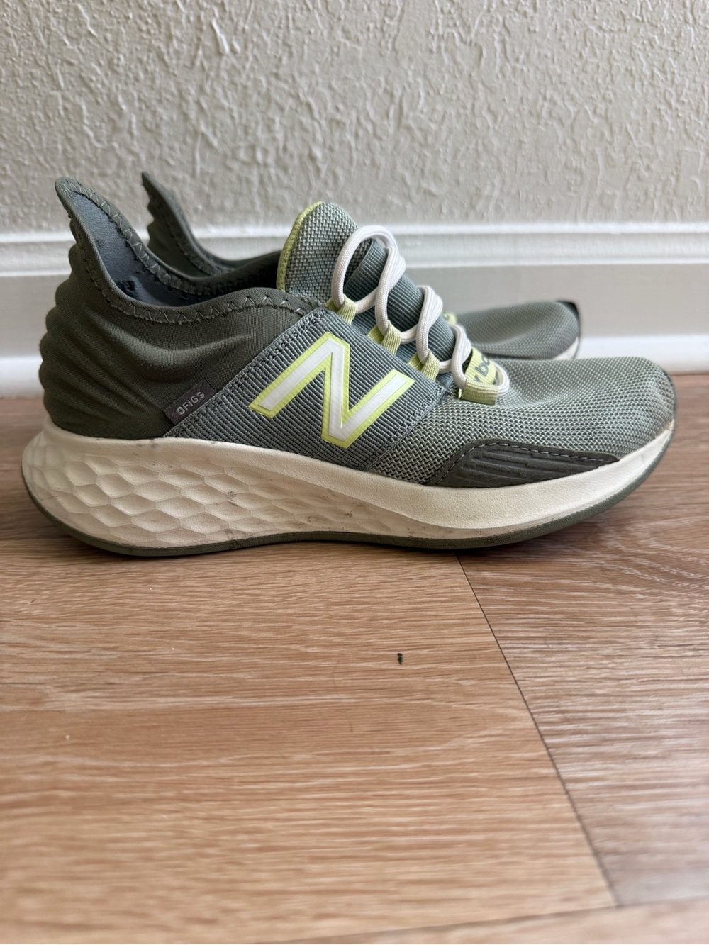 New Balance youth Fresh Foam Olive Green Running Sneakers